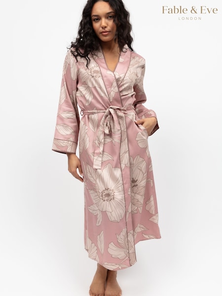 Fable and Eve Pink Long Sleeve Dressing Gown (W55492) | €102