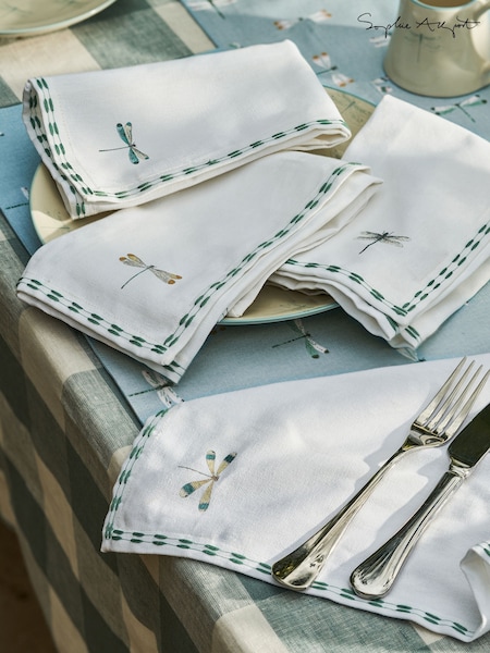 Sophie Allport Set of 4 Embroidered Dragonfly Cotton Napkins (W55559) | 40 €