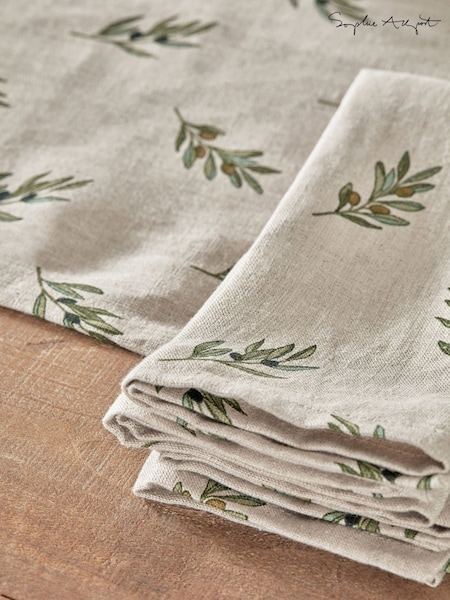 Sophie Allport Linen Olive Napkins Set of 4 (W55577) | €53