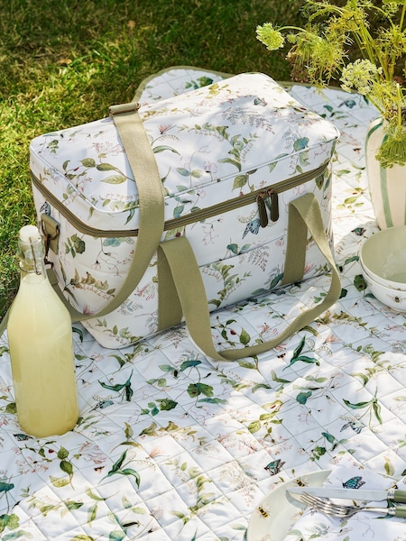 Sophie Allport Off White Wild Floral Print Picnic Bag (W55589) | €65