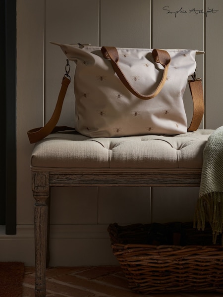 Sophie Allport Stone Beige Bees Shoulder Bag with Handles (W55595) | R$ 545