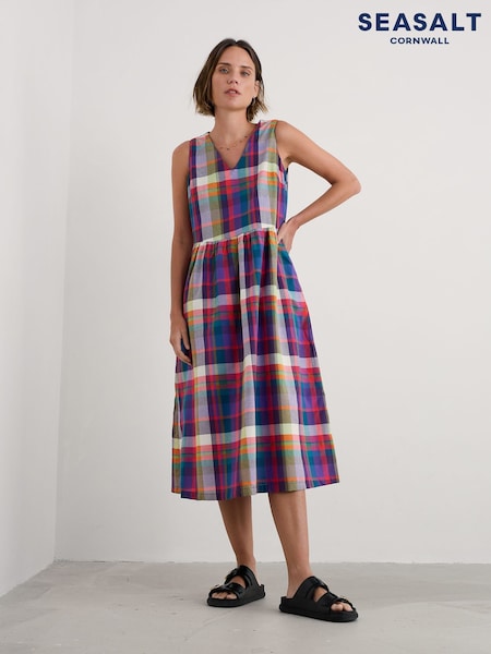 Seasalt Cornwall Multi Lowland Heather Sleeveless 100% Organic Cotton Dress (W55621) | €114