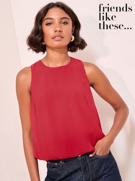 Rojo - Friends Like These Bubble Hem Sleeveless Blouse (W55714) | 45 €