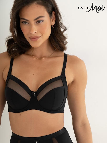 Pour Moi Black Viva Luxe Non-Padded Side Support Bra (W55745) | €40