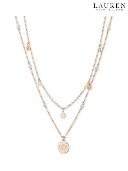 Lauren Ralph Lauren Gold Tone Evangeline Pearl Multi Row Necklace (W55771) | €89
