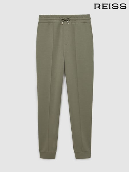 Verde din salvie închisă - Pantaloni sport Reiss Premier Interlock cu șiret (W55812) | 809 LEI