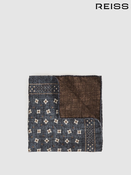 Reiss Denim Blue Melange Franco Pocket Square (W55825) | €55