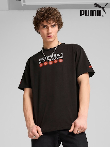 Puma Black Mens F1 Drive To Survive Graphic T-Shirt (W55850) | 223 QAR