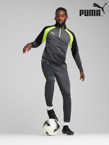 Puma Grey Mens Individual Liga Quarter Zip Long Sleeve Top (W55859) | €53