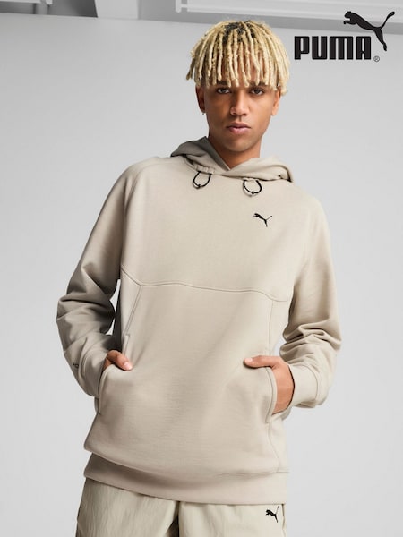 Puma Brown Mens Tech Deltaknit Relaxed Hoodie (W55864) | €93