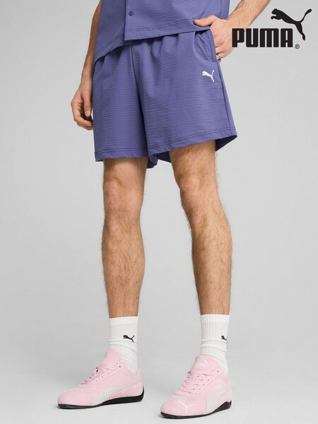 Puma Blue Mens Wardrobe Essential Seersucker Relaxed Shorts (W55881) | €53