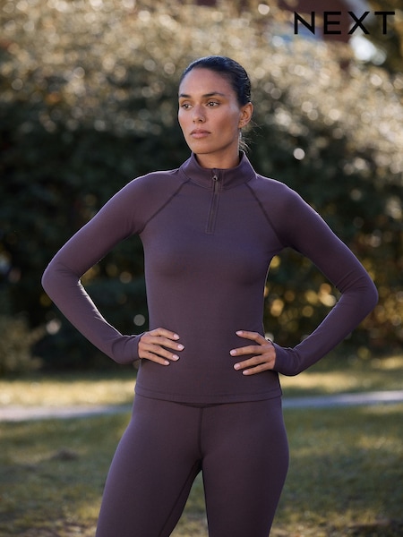 Chocolate Brown Fleece Lined Zip Through Sports Jacket (W55943) | $59