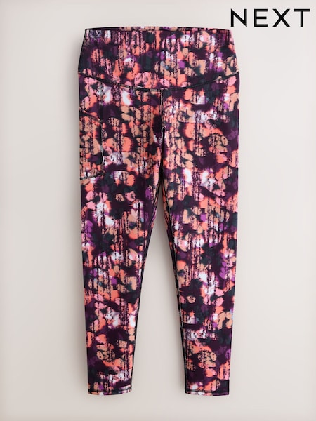 Pink Print with Pocket Active Sports Dry Tech Sculpting Leggings (W55948) | AED143