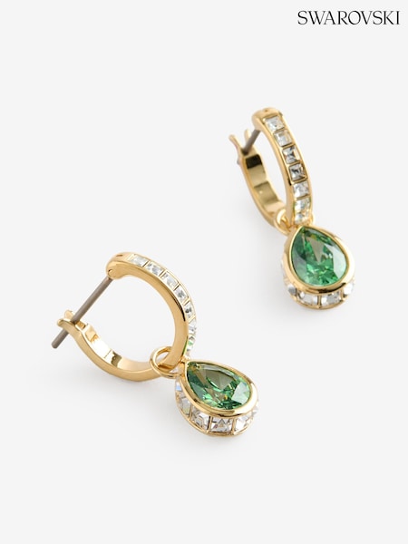 Swarovski Green Chroma Drop Earrings with Pear Cut Gold Tone Plated (W55976) | €152