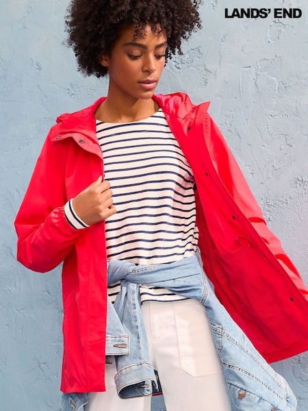 Lands' End Pink Waterproof Packable Raincoat (W55984) | €140