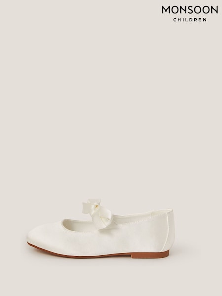 Monsoon Natural Satin Bow Ballet Flats (W56043) | AED170 - AED199