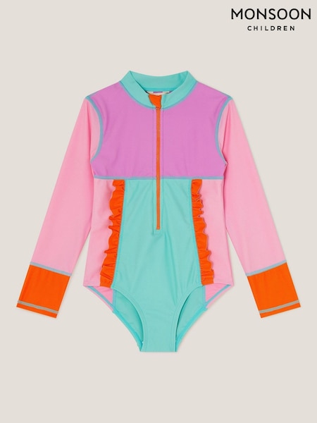Monsoon Colourblock UPF50+ Long Sleeve Swimsuit (W56047) | €33 - €38