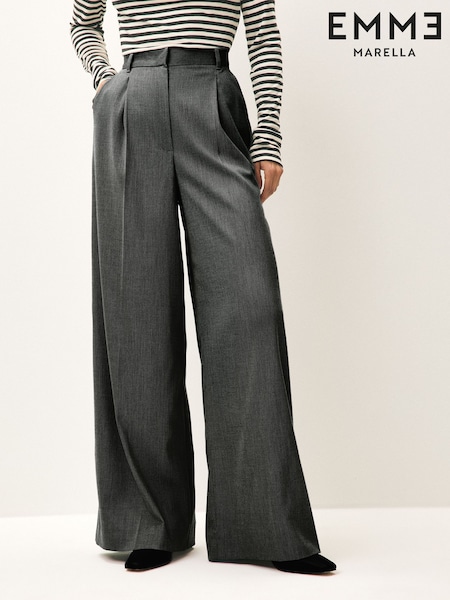 Emme Marella Grey Quorum Wide Leg Trousers (W56063) | €198