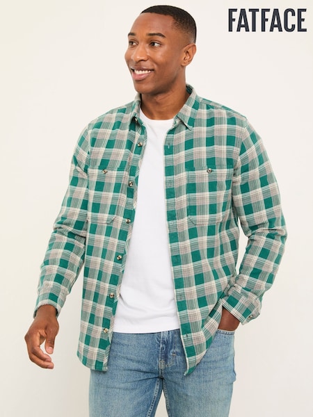 FatFace Penley Emerald Green Long Sleeve Check Shirt (W56151) | €65