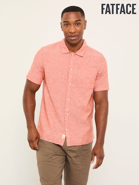 FatFace Bugle Terracotta Short Sleeve 1 pocket Shirt (W56165) | SGD 81