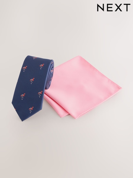 Navy Tie and Pocket Square Set (W56246) | R$ 155
