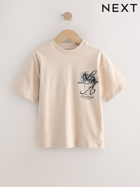 Stone Palm Back Print - Relaxed Fit Short Sleeve Graphic T-Shirt (3-16yrs) (W56267) | ‏41 د.إ.‏ - ‏ 56‏ د.إ.