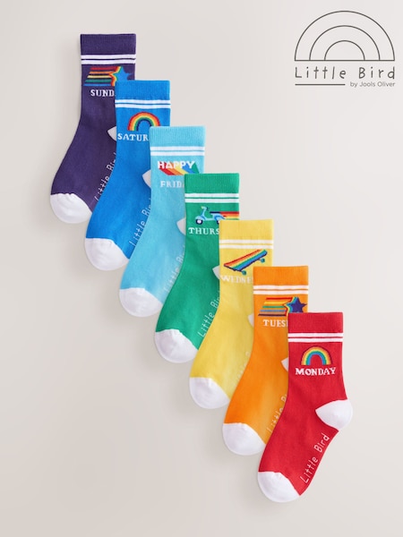 Little Bird by Jools Oliver Multi Bright Rainbow Days Of The Week Socks 7 Pack (W56275) | kr188 - kr220