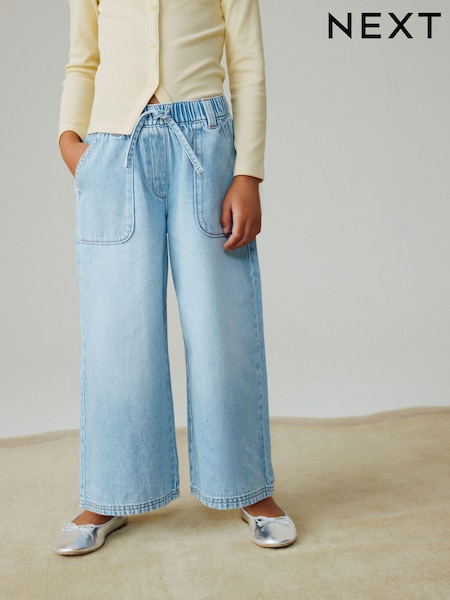 أزرق فاتح - Pullon Wide Leg Jeans (3-16yrs) (W56293) | ‏86 د.إ.‏ - ‏ 112‏ د.إ.