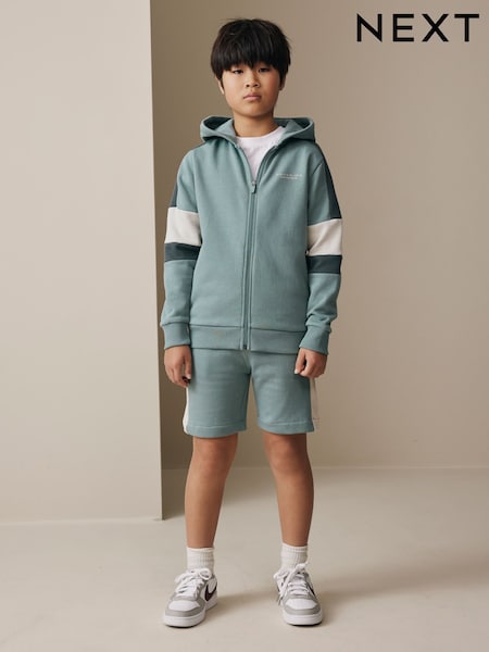 Verde mineral - Colourblock Zip Through Hoodie Set (3-16yrs) (W56571) | 194 LEI - 253 LEI