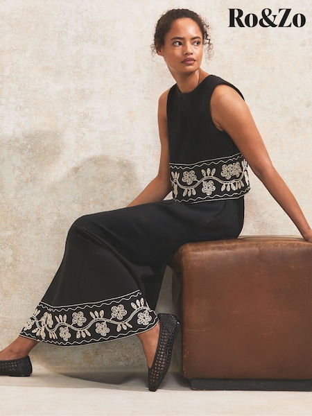 Ro&Zo Embroidered Shell Top (W56645) | 514 LEI