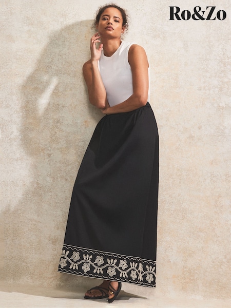 Ro&Zo Embroidered Maxi Skirt (W56660) | ‏448‏₪