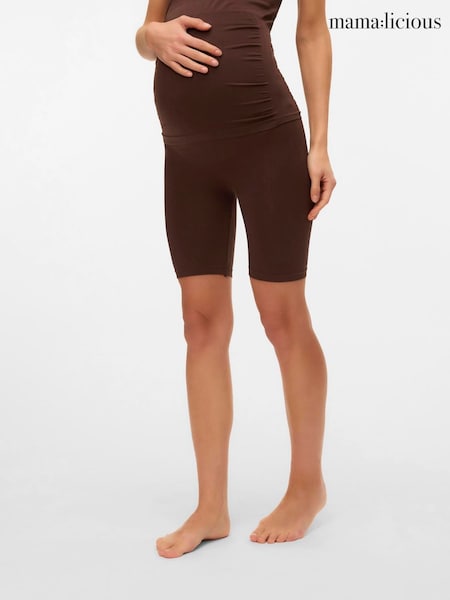 Mamalicious Brown Maternity Seamless Leggings (W56706) | €24