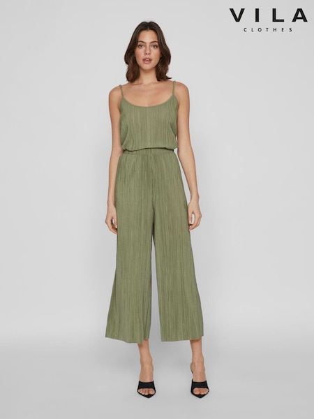 VILA High Waisted Plisse Culotte Trousers (W56734) | €50