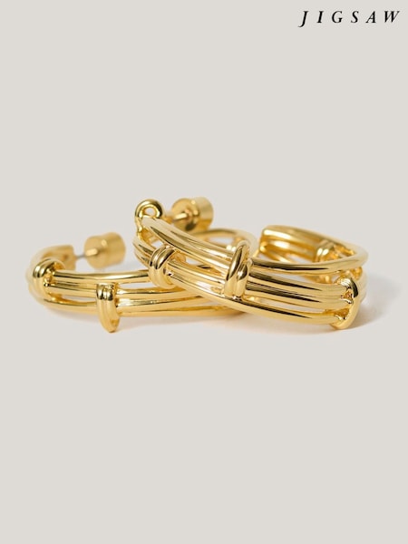 Jigsaw Gold Tone Dainty Loops Hoop Earrings (W56741) | €69
