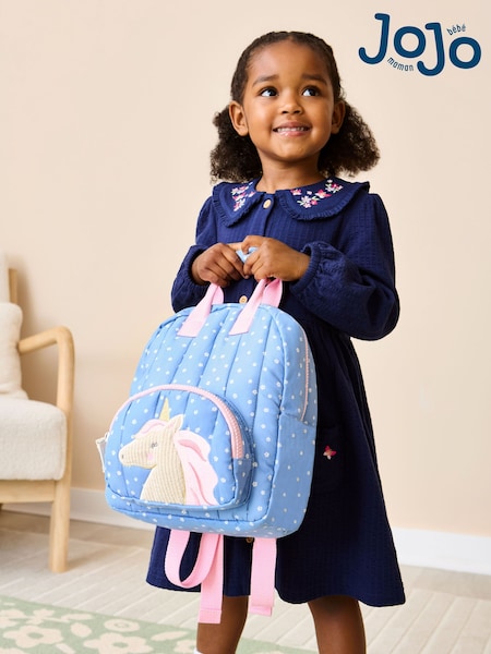 Blau mit Einhorn-Muster - JoJo Maman Bébé Character Backpack (W56821) | 38 €