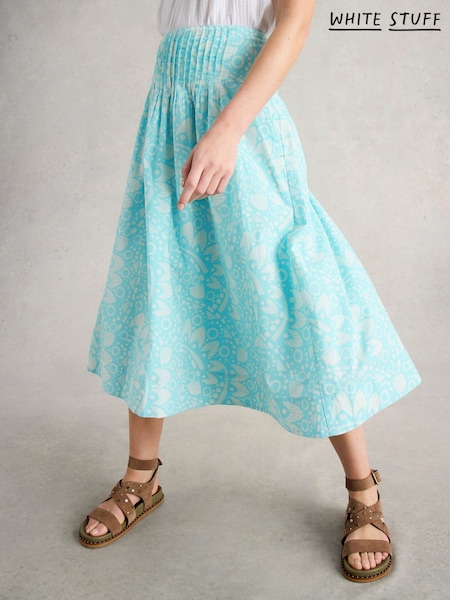White Stuff Charlotte Midi 100% Organic Cotton Skirt (W56876) | ‏338‏₪