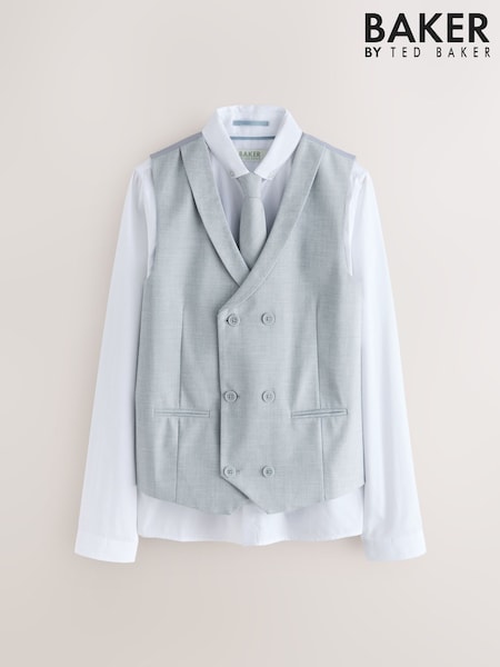 אפור - Baker by Ted Baker Waistcoat, Shirt And Tie Set (W57019) | ‏241‏₪ - ‏267‏ ₪