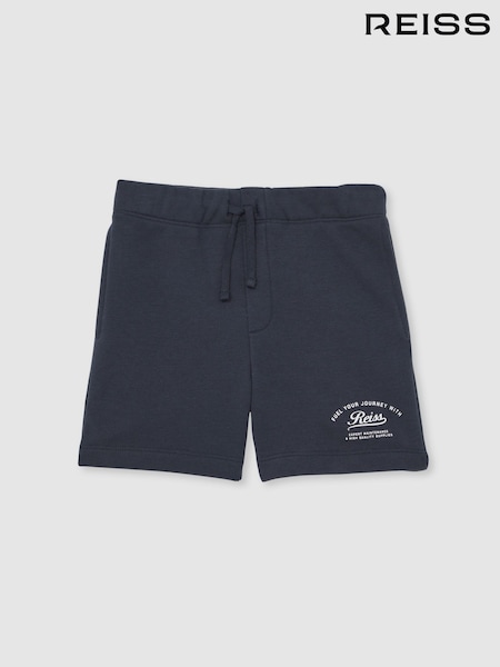 Reiss Washed Blue Moor 13-14 yrs Cotton Blend Motor Cars Sweat Shorts (W57161) | €45