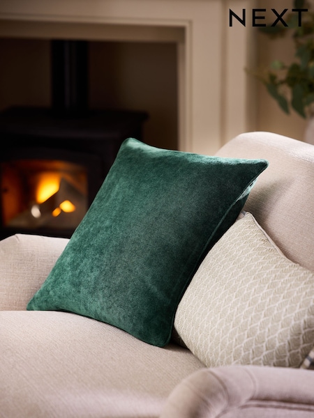 Dark Green 45 x 45cm Soft Velour Cushion (W57261) | 39 QAR