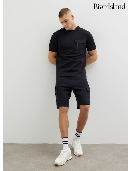 Черный - River Island Slim Hybrid Nylon Shorts (W57284) | €42