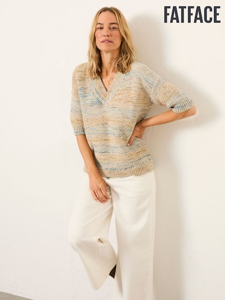FatFace Tilly Neutral Knitted Top (W57305) | €73.50