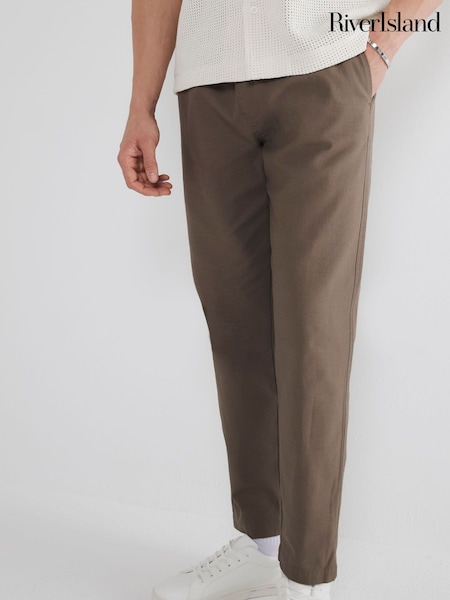 River Island Brown 100% Cotton Pull on Trousers (W57359) | R$ 335