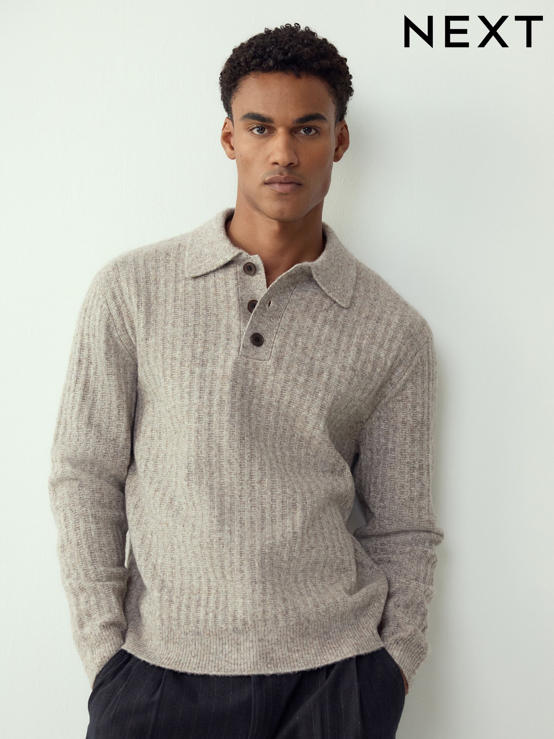 Men's Long Sleeve Polo Shirts | Next Official Site