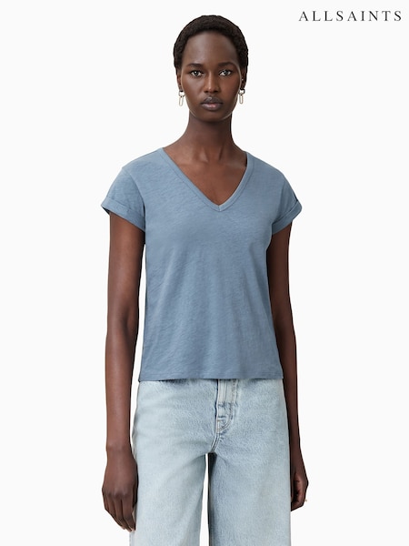 AllSaints Blue 100% Organic Cotton Anna T-Shirt (W57670) | 2,704 UAH