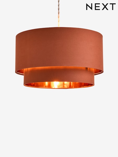 Rust Brown Rico Easy Fit Shade 2 Tier Ceiling Light (W57683) | € 33