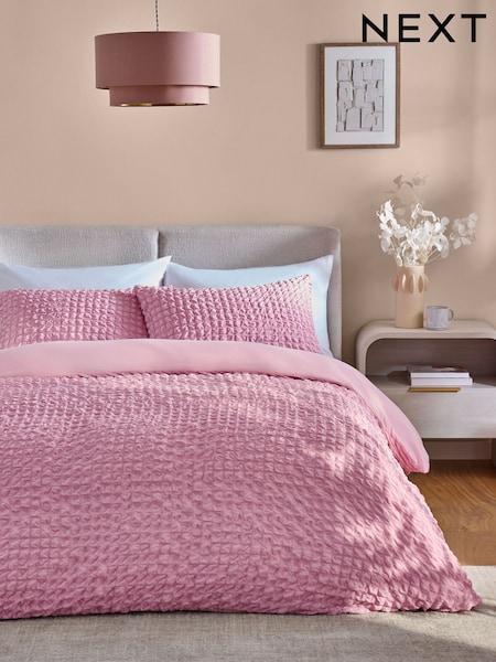 Pink Mini Seersucker Suppersoft Duvet Cover and Pillowcase Set (W57749) | € 38 - € 83