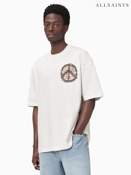 AllSaints White 100% Organic Cotton Incessant Crew T-Shirt (W57766) | €75