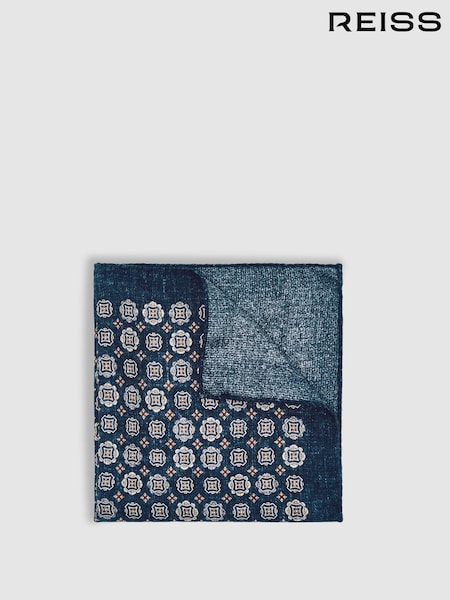 Reiss Sabino Silk Medallion Print Pocket Square (W57772) | 55 €