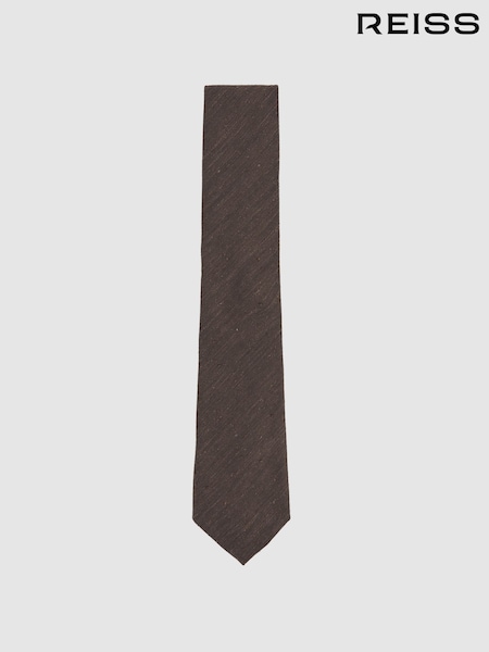 Reiss Chocolate Brown Falco Silk Blend Textured Tie (W57774) | €85