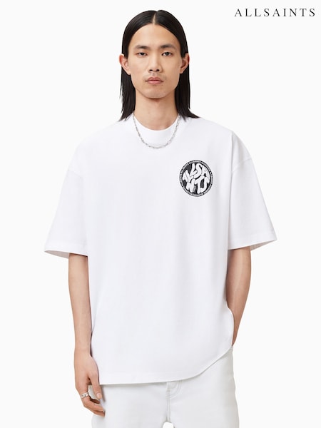 AllSaints White Distortion Crew T-Shirt (W57783) | €78